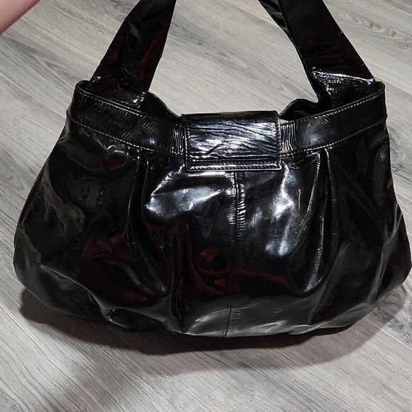 GUC Black Patent Leather LG Charles David Hobo Bag - Picture 4 of 8